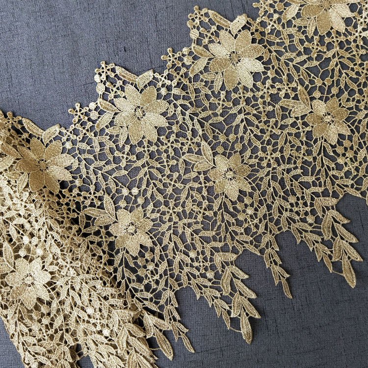 design china wholesale manufacturer children's white red cotton guipure crochet lace trim flower leaf pattern embroidery fabric