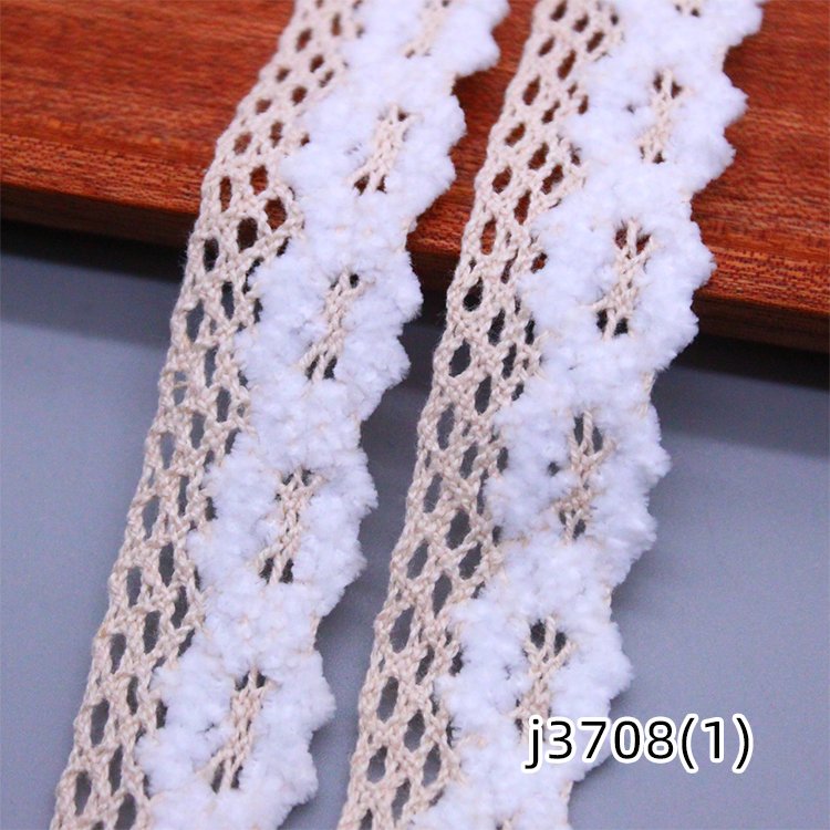 Wholesale 100% Cotton Woven Lace Trim for Clothing Decor Sustainable Natural white lace