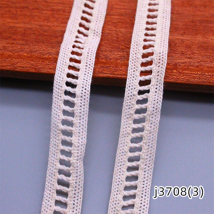 Wholesale 100% Cotton Woven Lace Trim for Clothing Decor Sustainable Natural white lace