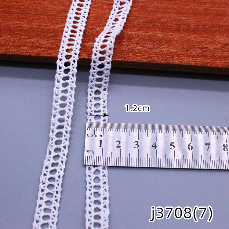 Wholesale 100% Cotton Woven Lace Trim for Clothing Decor Sustainable Natural white lace