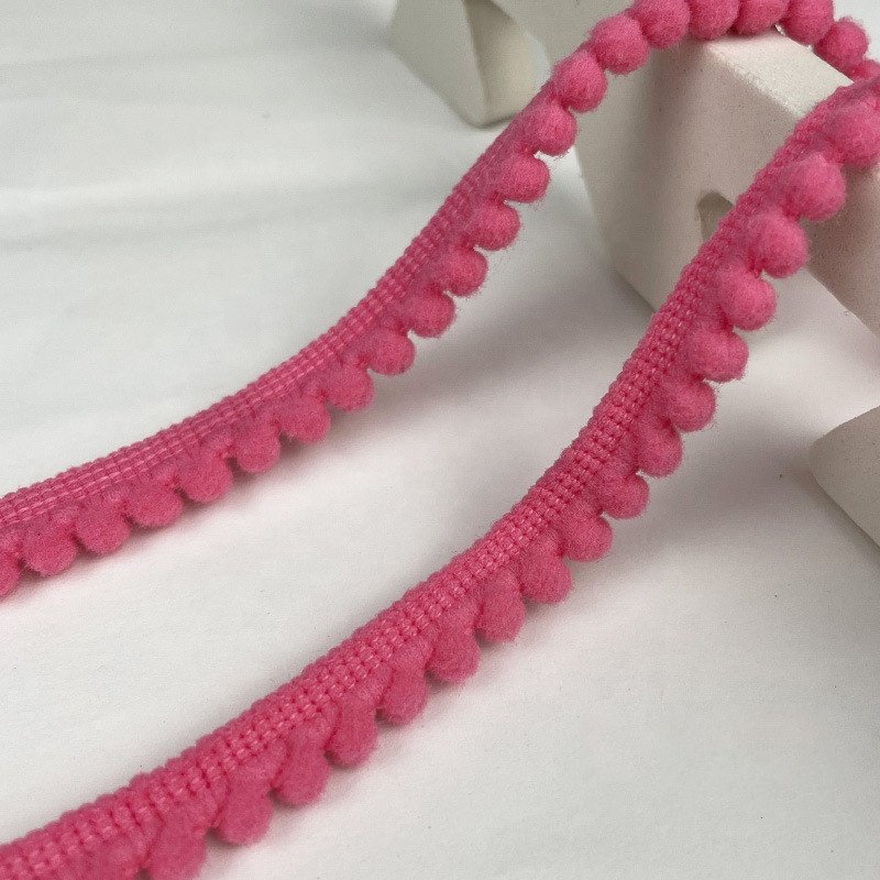 Manufacturer Garment Decorative Nylon Tassel Lace Trim Pom Pom Fringe