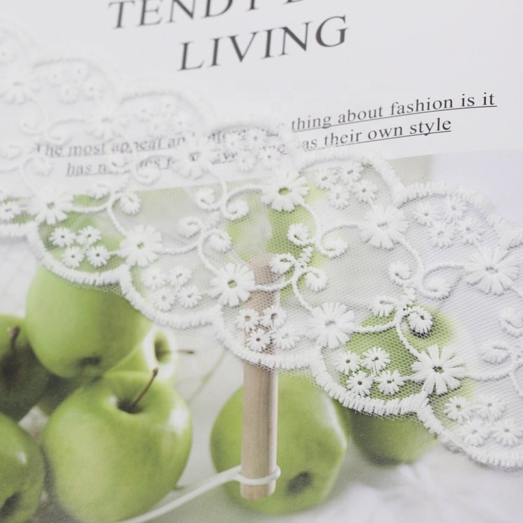 Fashion Trimming Lace Embroidery Designs Multifunctional Wedding Lace Fabric Polyester White Elastic Lace Trim