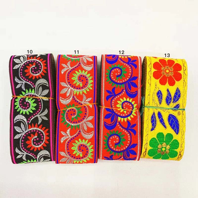 5cm curtain sewing material clothes accessories flower pattern jacquard lace ribbon costume textile ethnic edge webbing trims