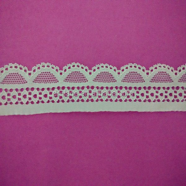 3.0cm linear geometric elastic french lace trim