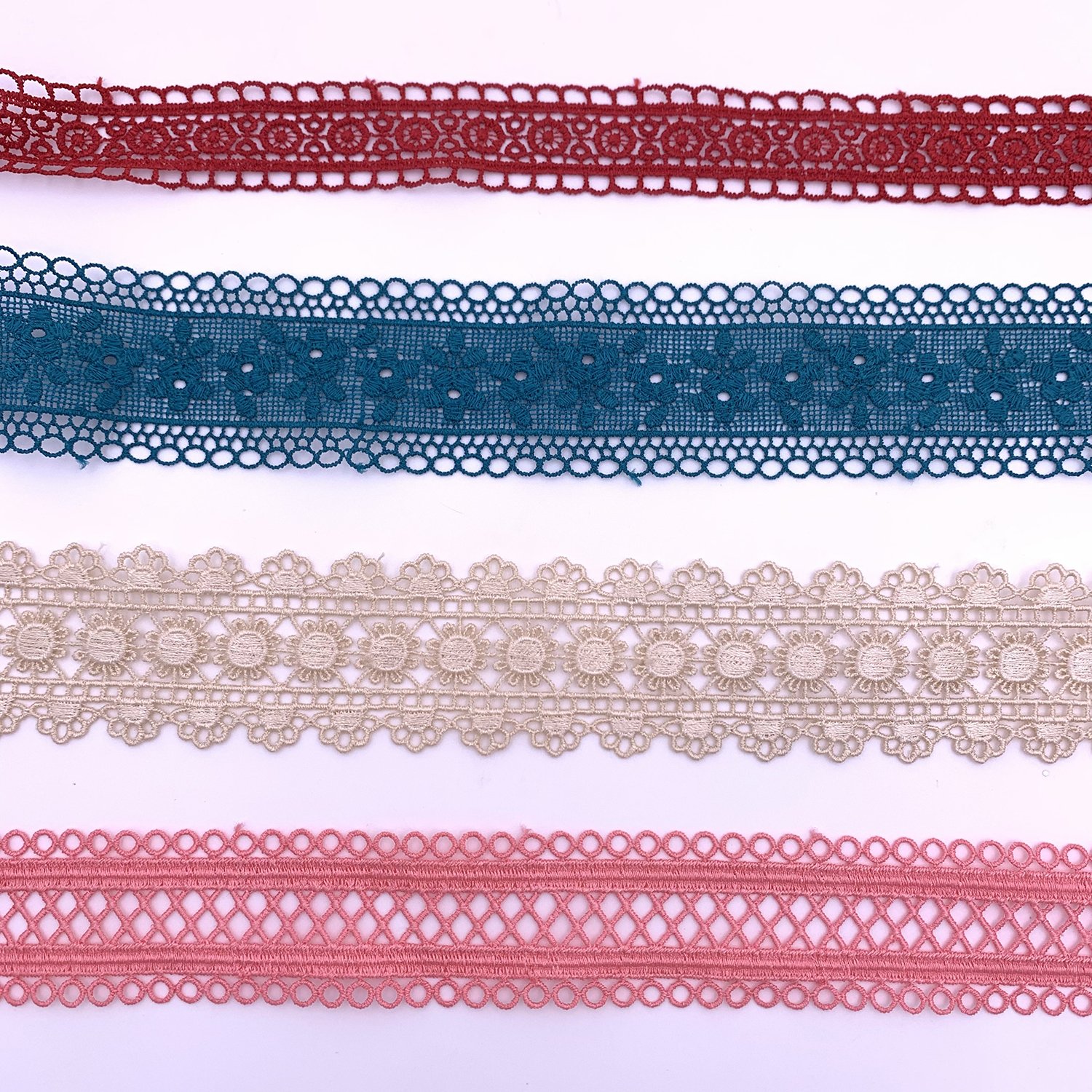 Wholesale Delicate Colors Polyester Embroidery Sewing Lace Guipure Lace Trim