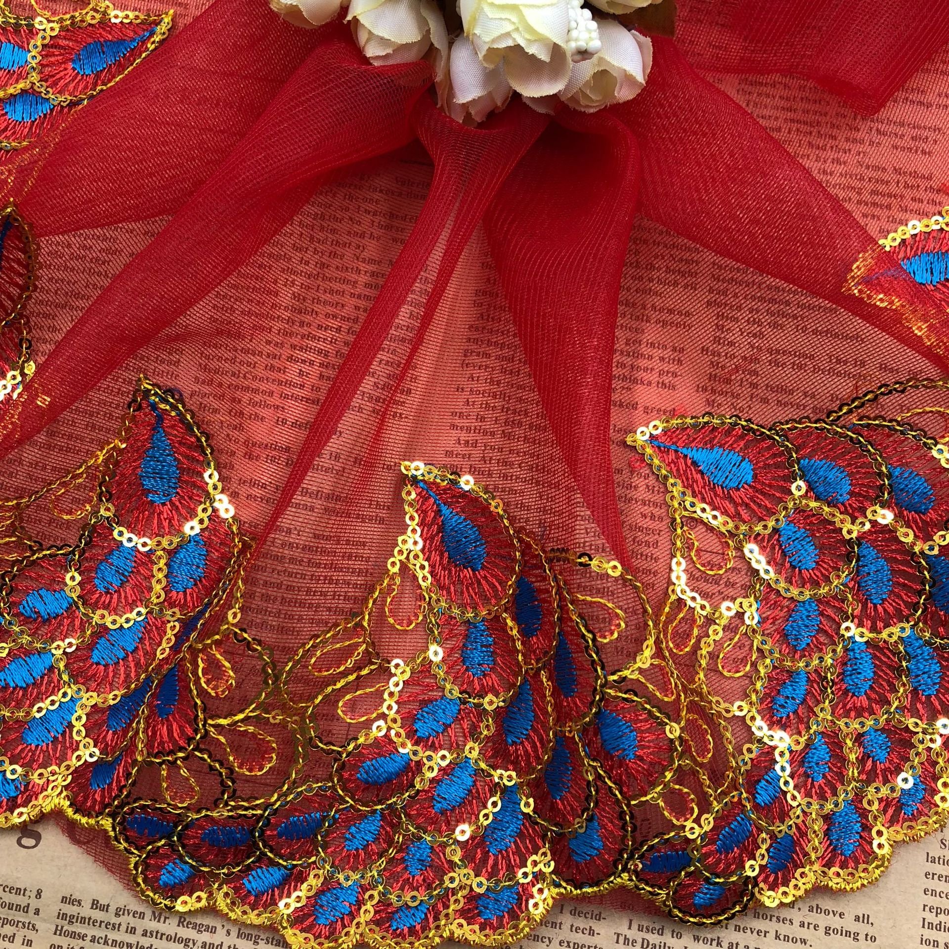 Supply Sequins New Embroidery Lace Water-soluble Lace High-end Car Clothing Accessories trim