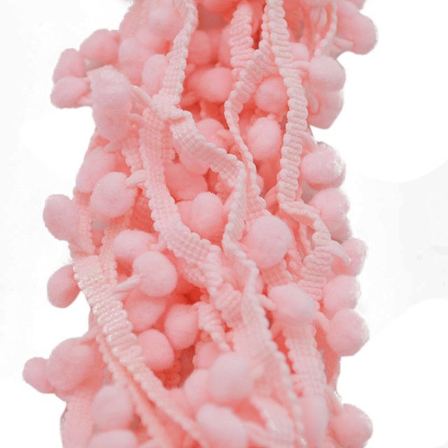 Wholesale 100% Nylon Pom Pom Trim Ball Lace Colorful Mini Pearl Pompom Fringe Ribbon 10mm for Garments Craft Accessories