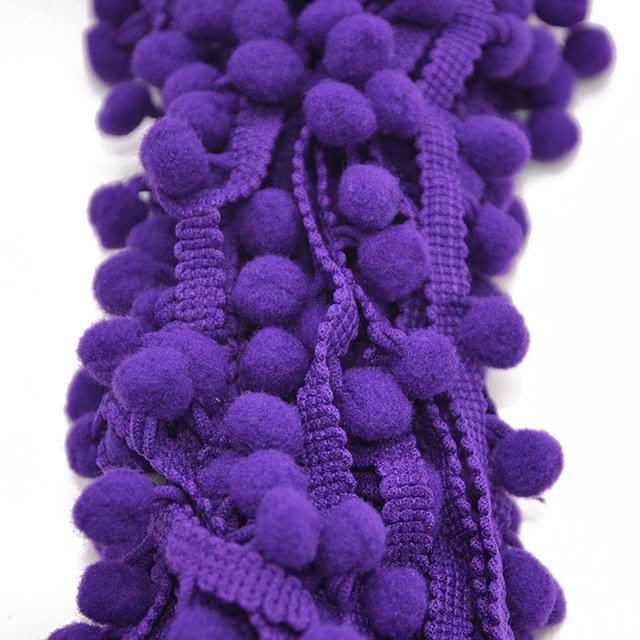 Wholesale 100% Nylon Pom Pom Trim Ball Lace Colorful Mini Pearl Pompom Fringe Ribbon 10mm for Garments Craft Accessories