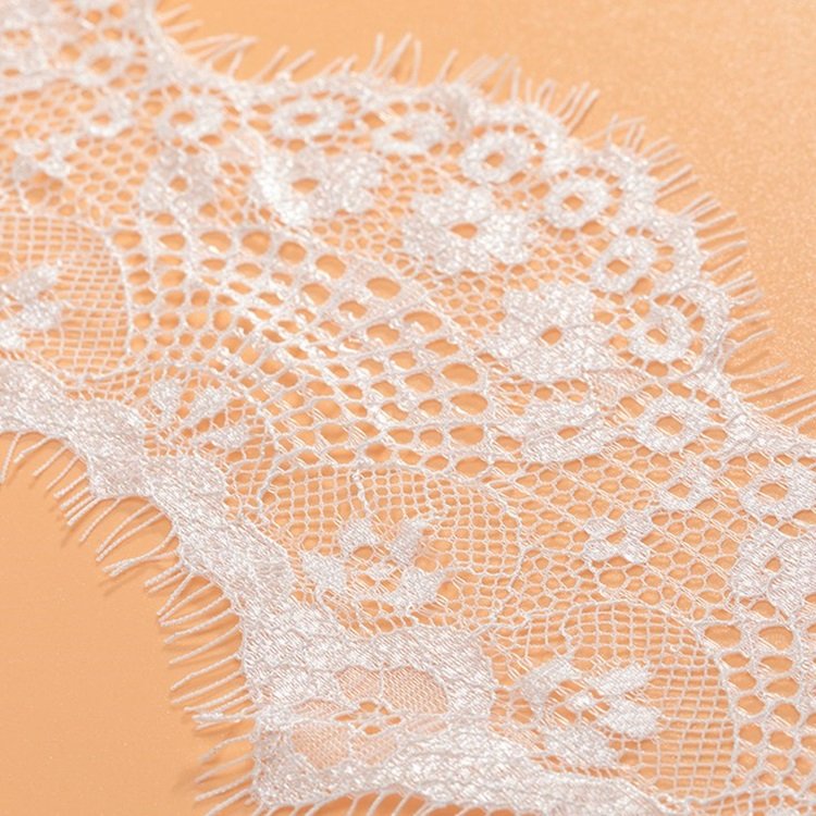 Wholesale White Black Garment Accessory 9cm Flower Eyelash Lace Ribbon Trim No Elastic Embroidered Net Lace Fabric Border Lace