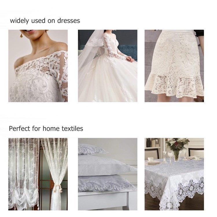 Wholesale White Black Garment Accessory 9cm Flower Eyelash Lace Ribbon Trim No Elastic Embroidered Net Lace Fabric Border Lace