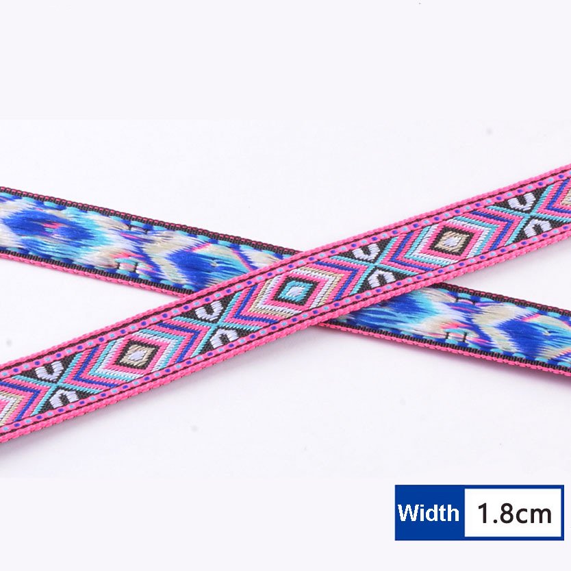 Floral Woven Fabric Bias Tape for Camera Bag Straps Garment Trim Fringe Vintage Embroidered Ribbon