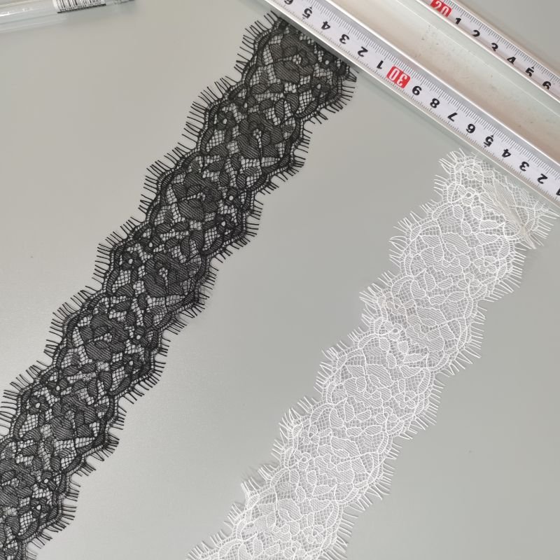 ZJ1332ZeJin Width 6 cm French lace eyelash new lace design high quality nylon eyelash lace for dress pajamas underwear