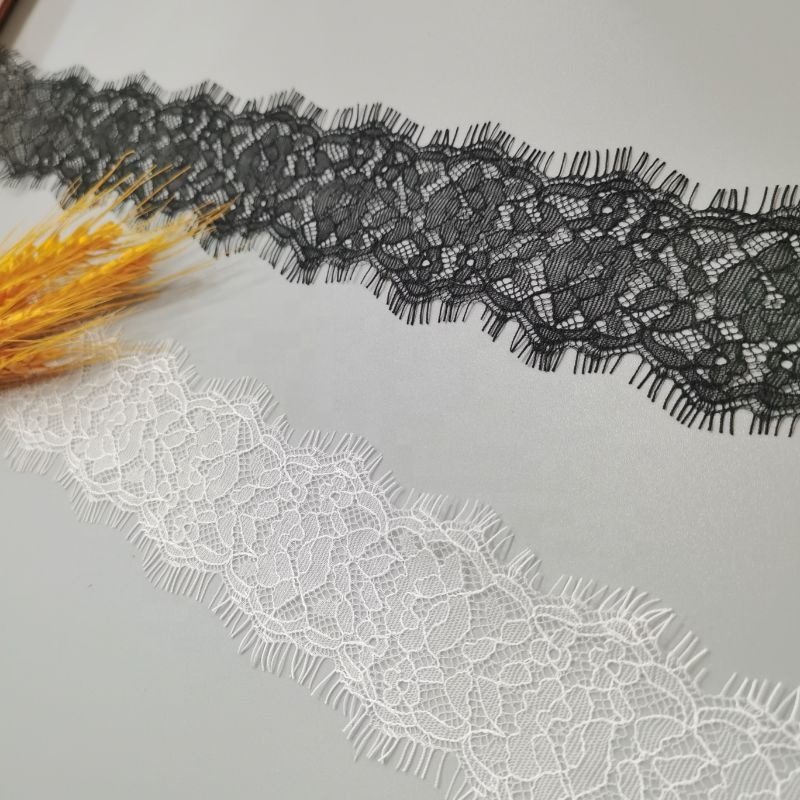 ZJ1332ZeJin Width 6 cm French lace eyelash new lace design high quality nylon eyelash lace for dress pajamas underwear