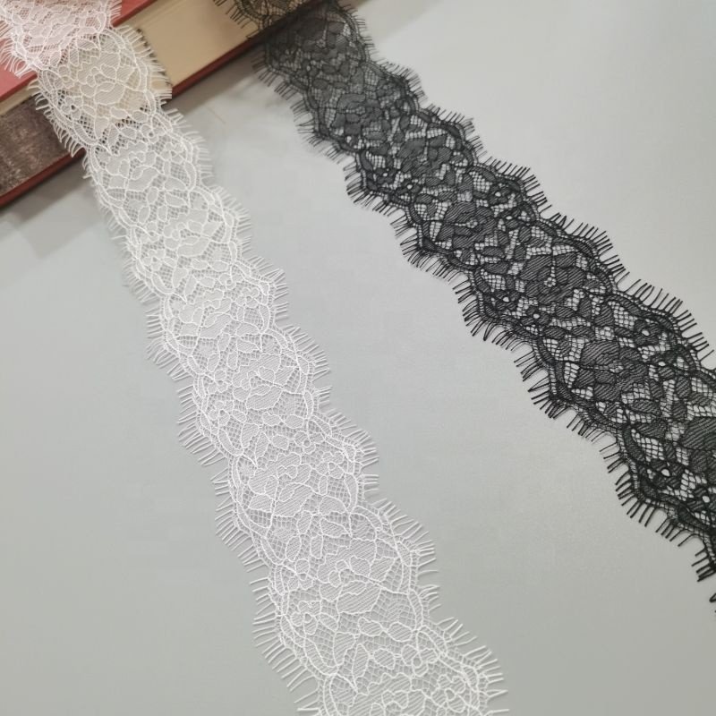 ZJ1332ZeJin Width 6 cm French lace eyelash new lace design high quality nylon eyelash lace for dress pajamas underwear