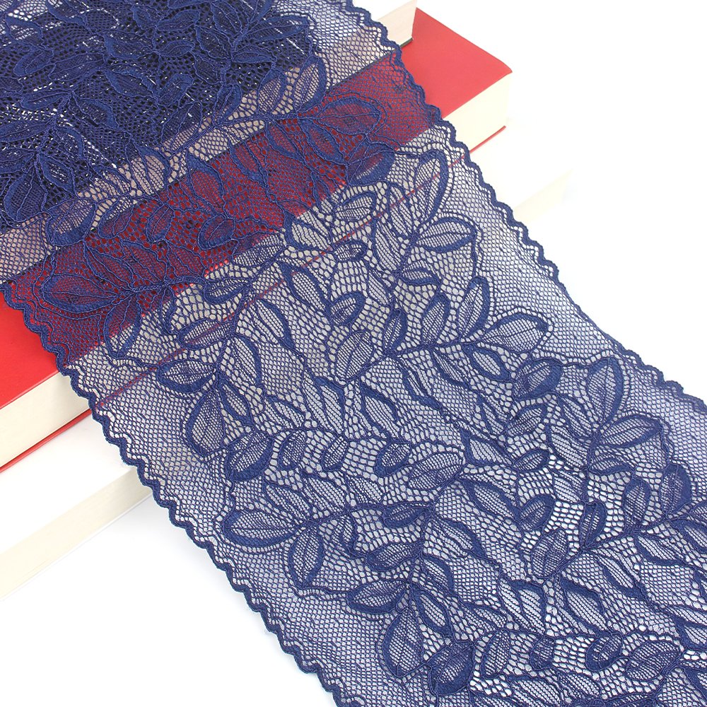 Professional Suppliers Stretch Lace Trim Elastic Lace Fabric for Lingerie Decorative Lace Warp Knitting Customized Flower Tirm