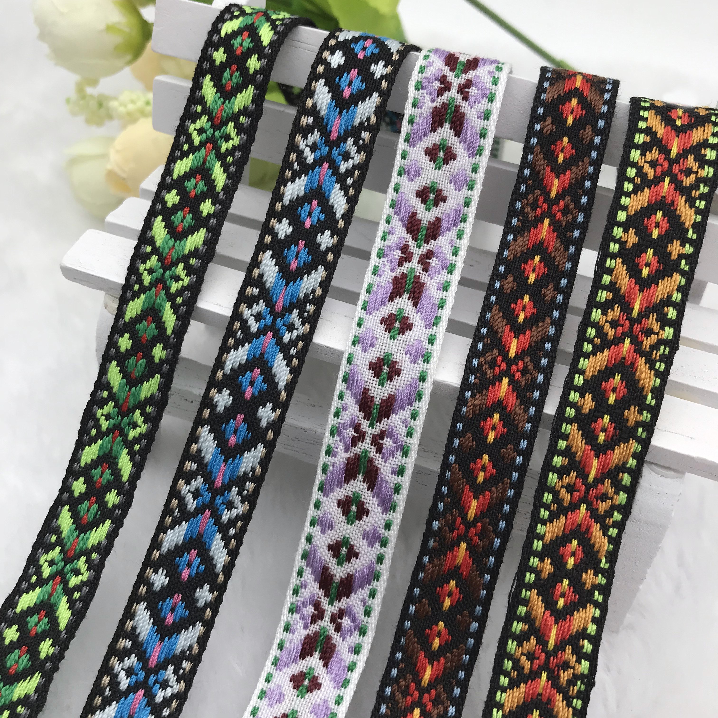 polyester ethnic jacquard ribbon trim for clothing