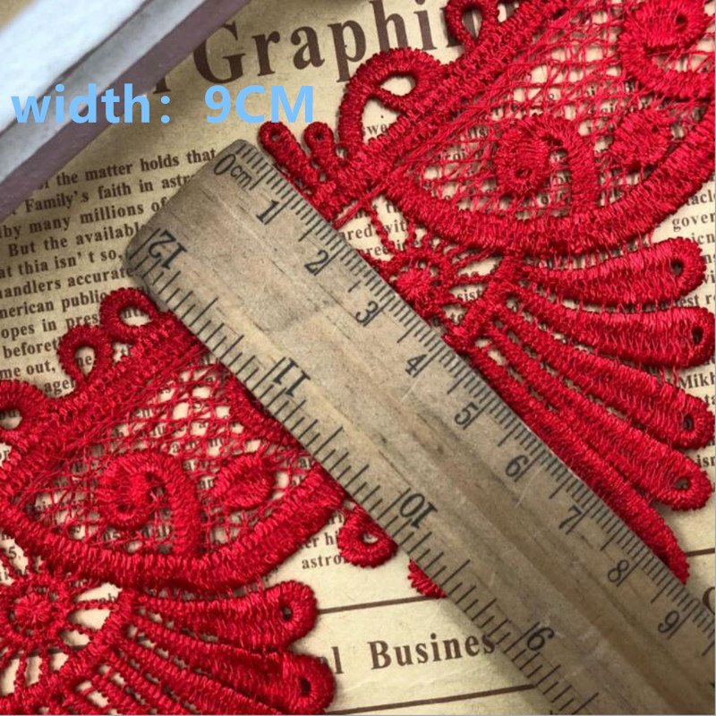 Popular colorful promotional Elegant china chemical embroidered guipure water soluble lace Trim fabric for garment dress luggage