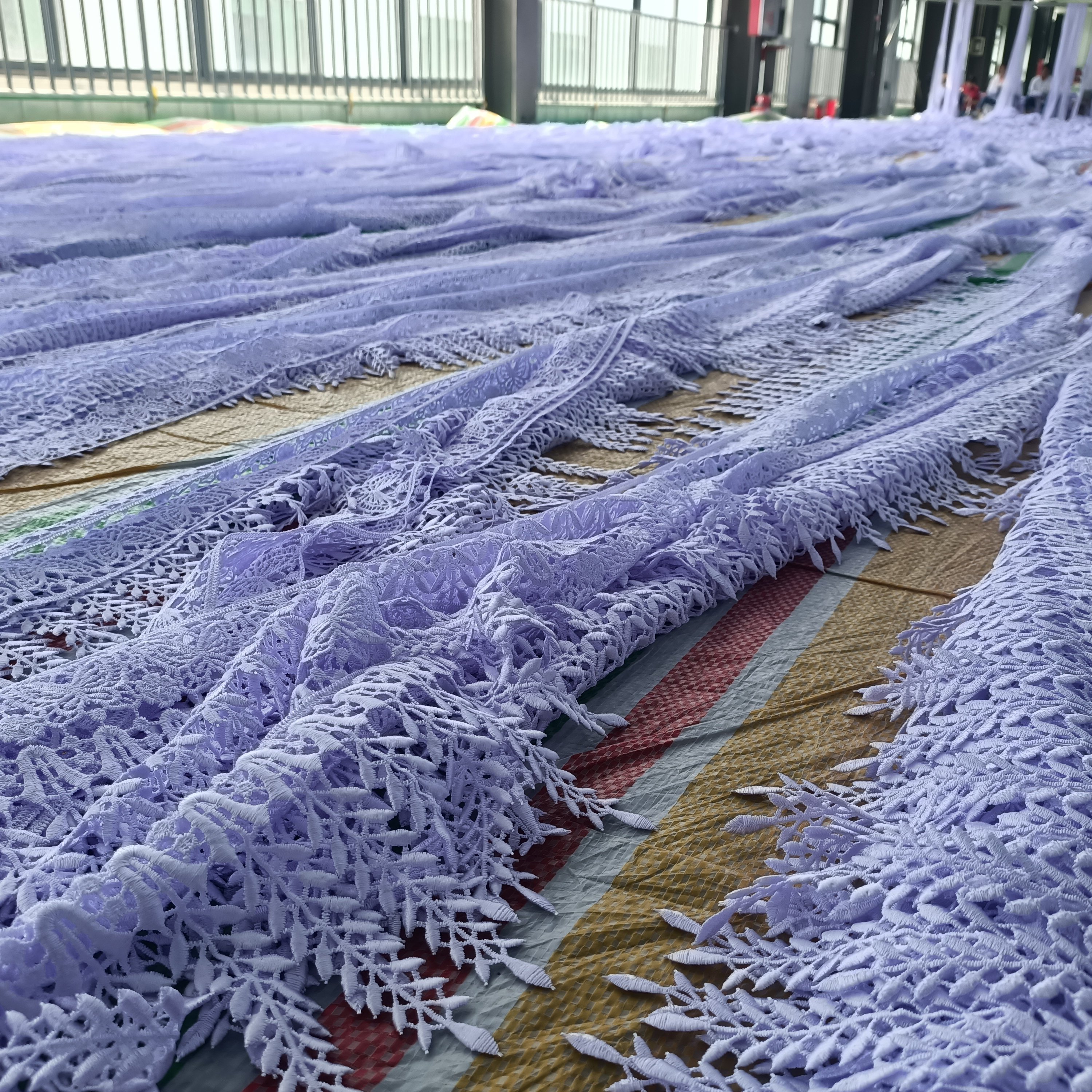 wholesale polyester fabric net lace trim embroidery design water soluble polyester lace wholesale