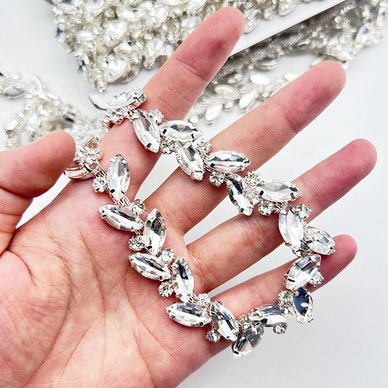 Luxury Crystal Chain Wholesale Rhinestone Chain Trim High Quality Strass for Wedding Bag Clothing