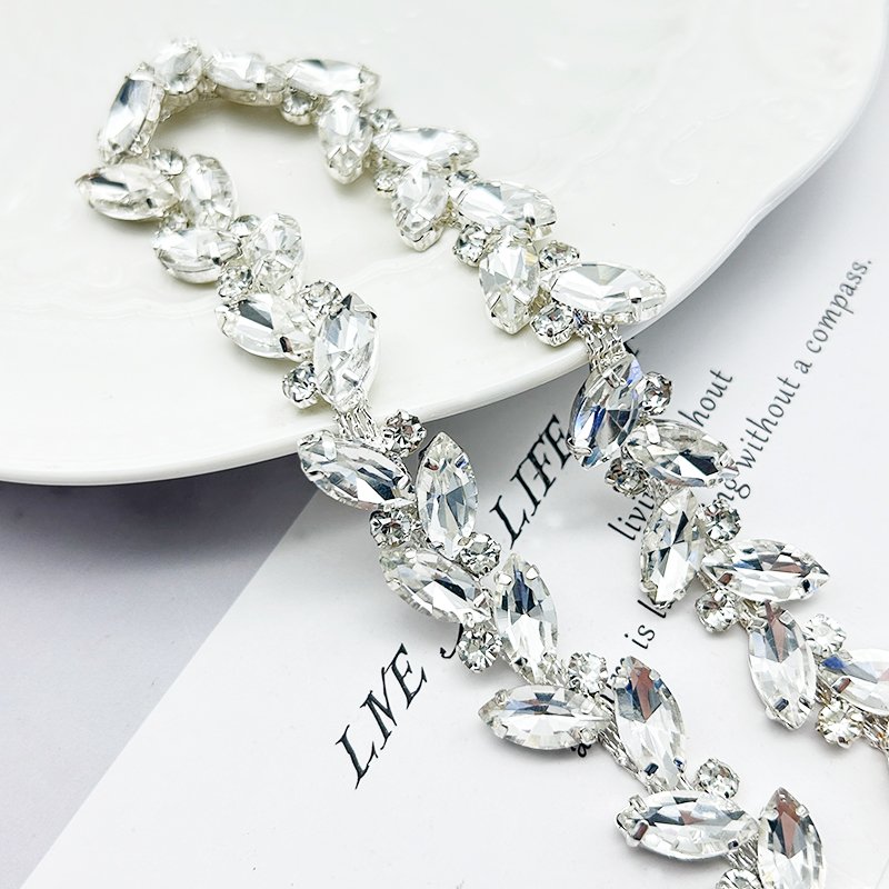 Luxury Crystal Chain Wholesale Rhinestone Chain Trim High Quality Strass for Wedding Bag Clothing