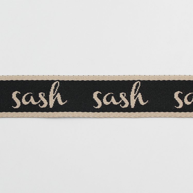 Custom 38mm polyester jacquard woven letter logo webbing trims for garment bags