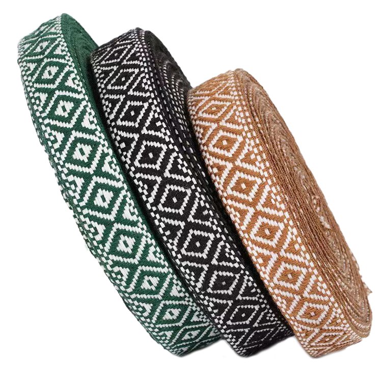 GINYI Factory wholesale cotton belt good quality webbing cotton jacquard shoulder bag shoulder strap trim