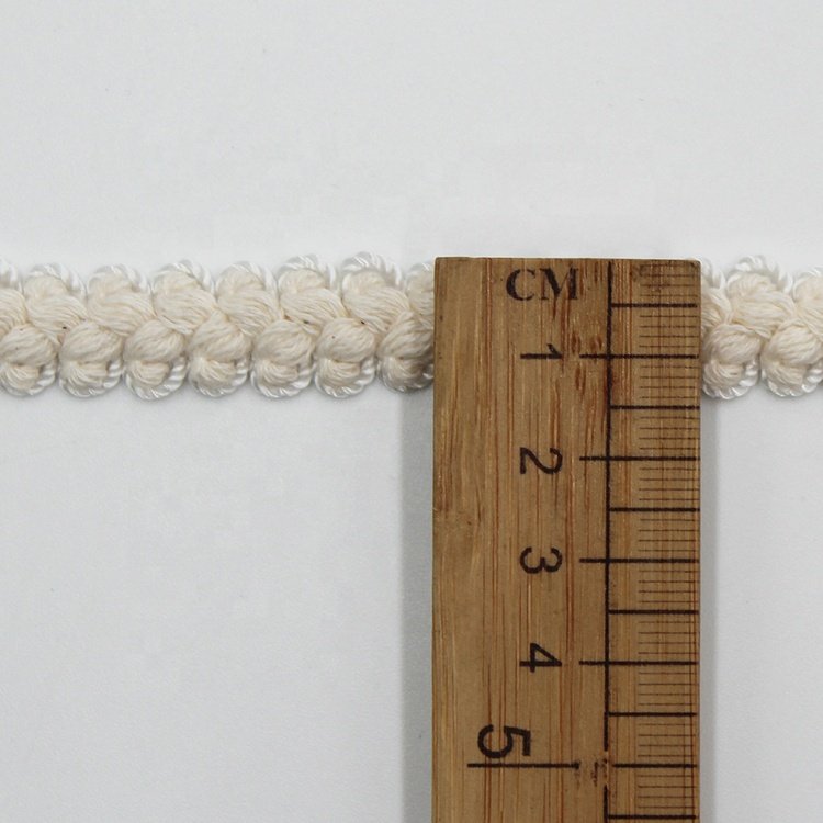 Customize 10mm 15mm 20mm cotton crochet ribbon decorative braid gimp trims for garment bags decoration