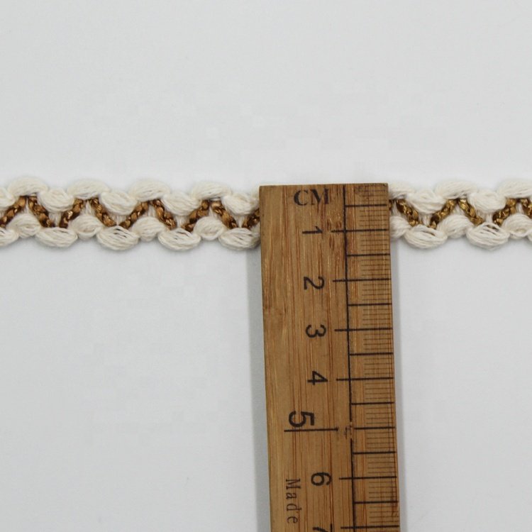 Customize 10mm 15mm 20mm cotton crochet ribbon decorative braid gimp trims for garment bags decoration