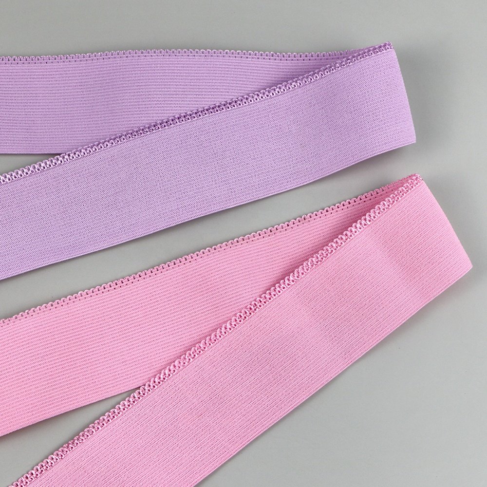 Wholesale High Quality Nylon Shiny Lace Elastic Band Lace-trimmed Webbing For Various Colors Underwear