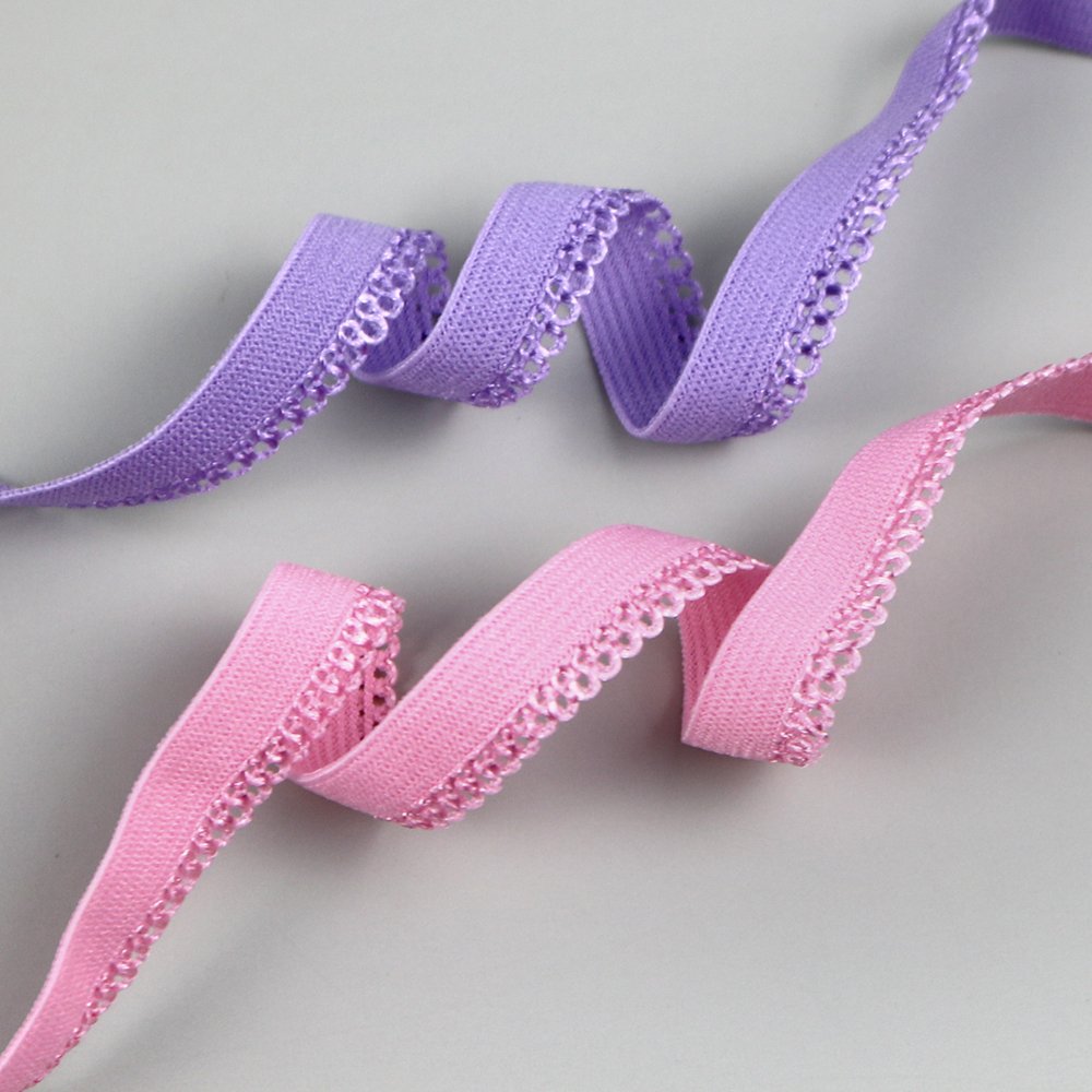 Wholesale High Quality Nylon Shiny Lace Elastic Band Lace-trimmed Webbing For Various Colors Underwear