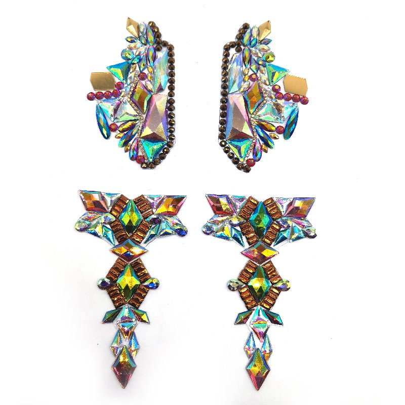 Crystal rhinestone shoe laces trim patch applique hot fix bling rhinestones designs appliques trim