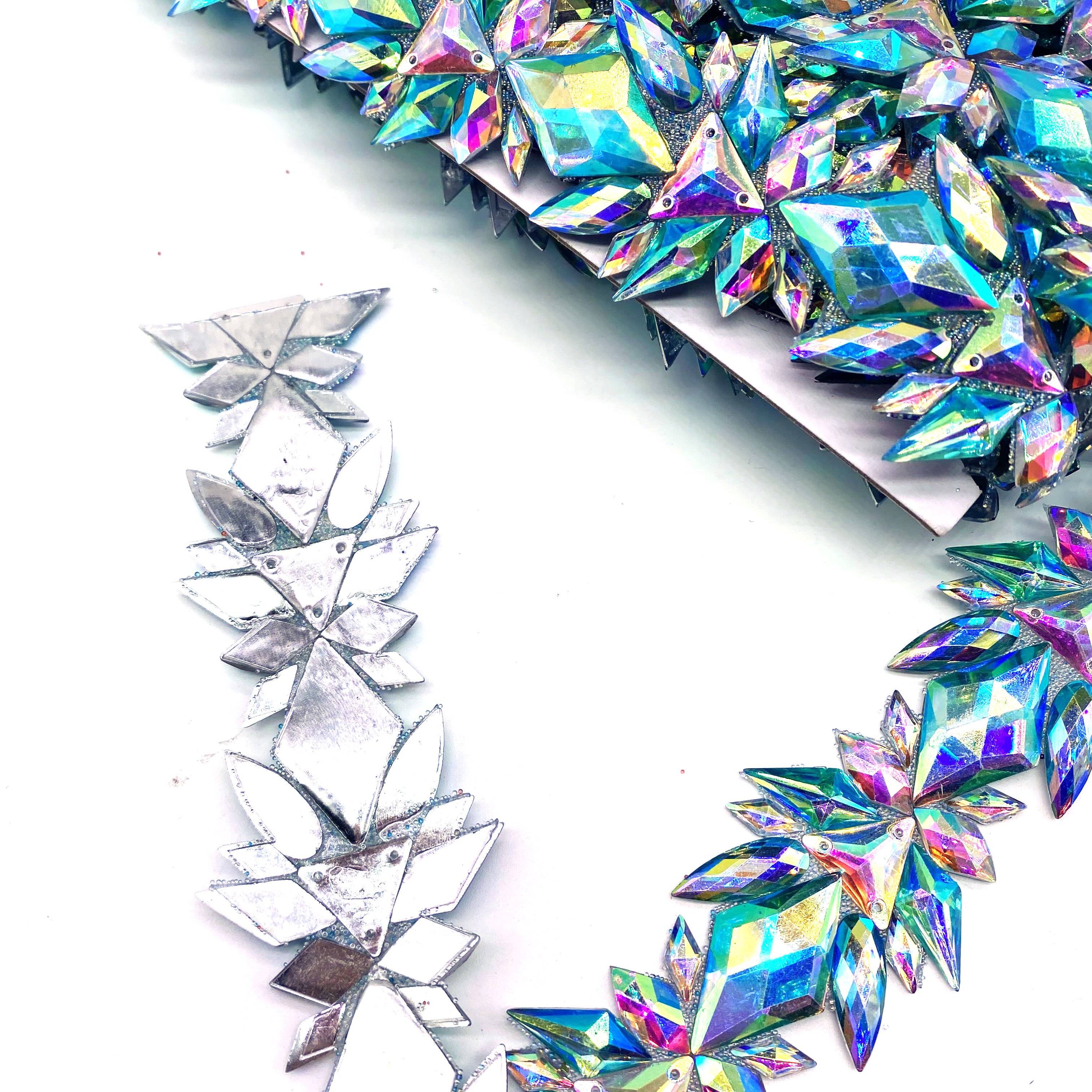 2024 carnival costume accessories hotfix resin appliques rhinestone trimming china patch for dress garment decoration