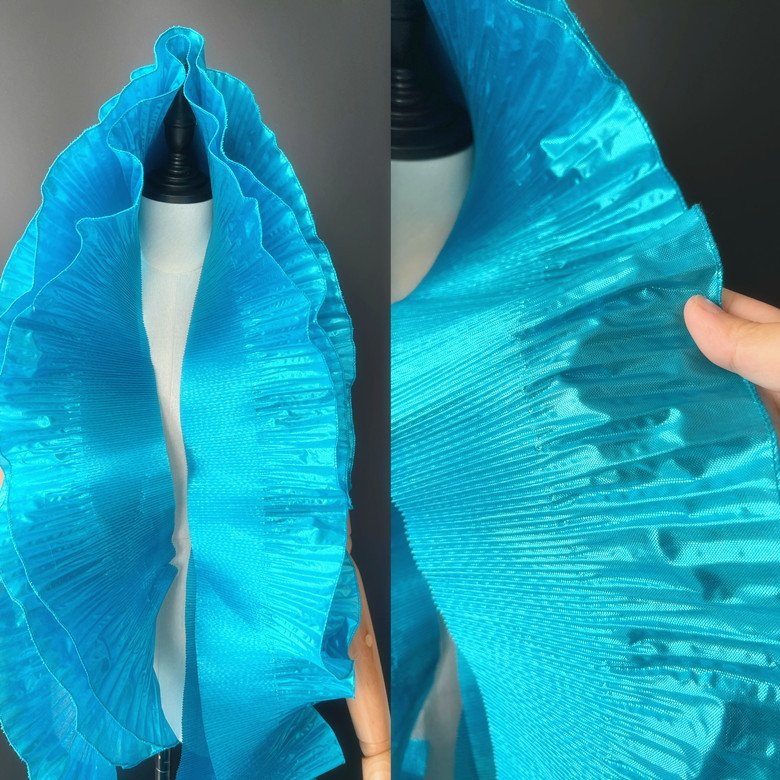 Metal Luster Wave Large Pleated Ruffled Edges formal Dress Stage Decorative Trim