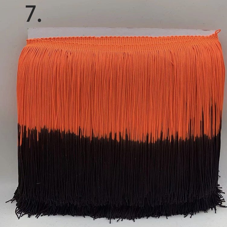 20cm 30colors Nylon gradient fringe double lines Elegant design trimming two way color tassel fringe for dances dress fringe