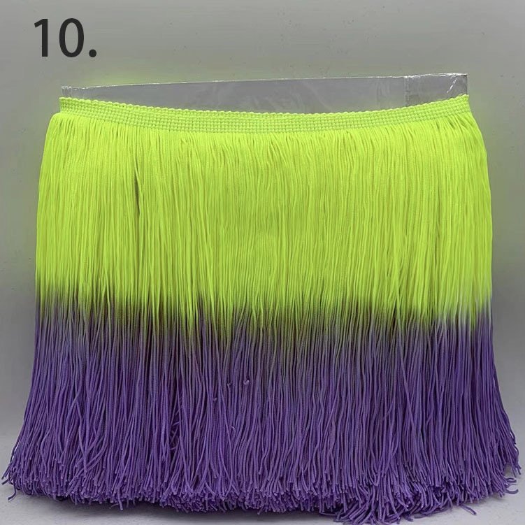 20cm 30colors Nylon gradient fringe double lines Elegant design trimming two way color tassel fringe for dances dress fringe