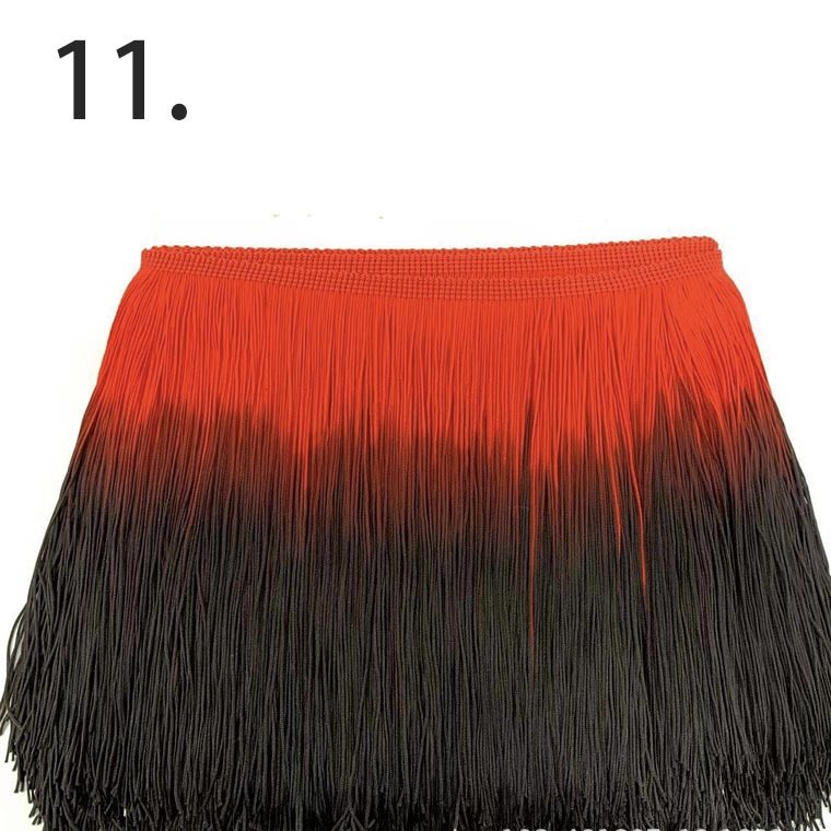 20cm 30colors Nylon gradient fringe double lines Elegant design trimming two way color tassel fringe for dances dress fringe