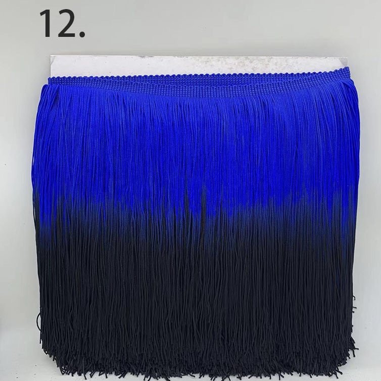 20cm 30colors Nylon gradient fringe double lines Elegant design trimming two way color tassel fringe for dances dress fringe