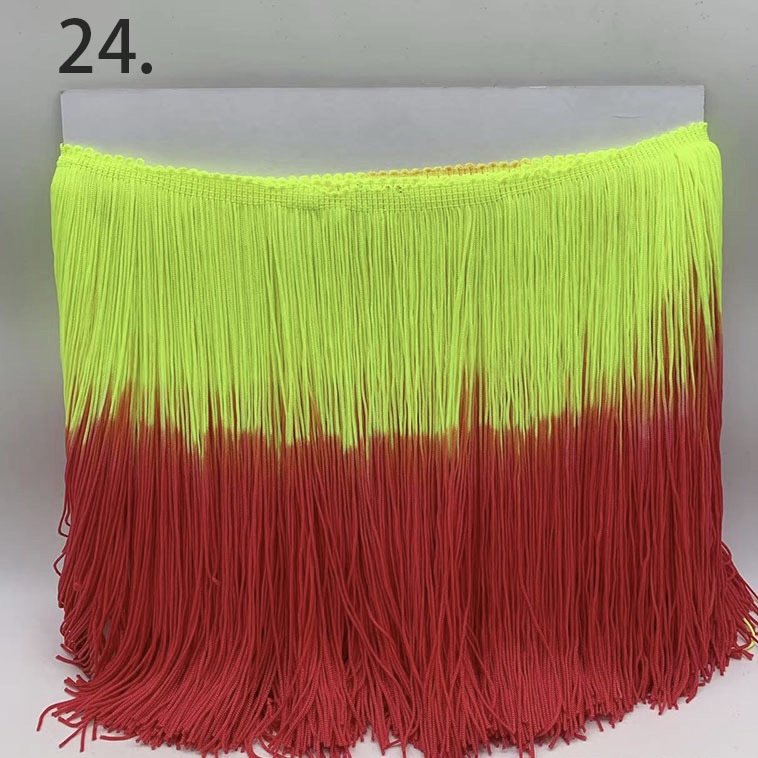 20cm 30colors Nylon gradient fringe double lines Elegant design trimming two way color tassel fringe for dances dress fringe