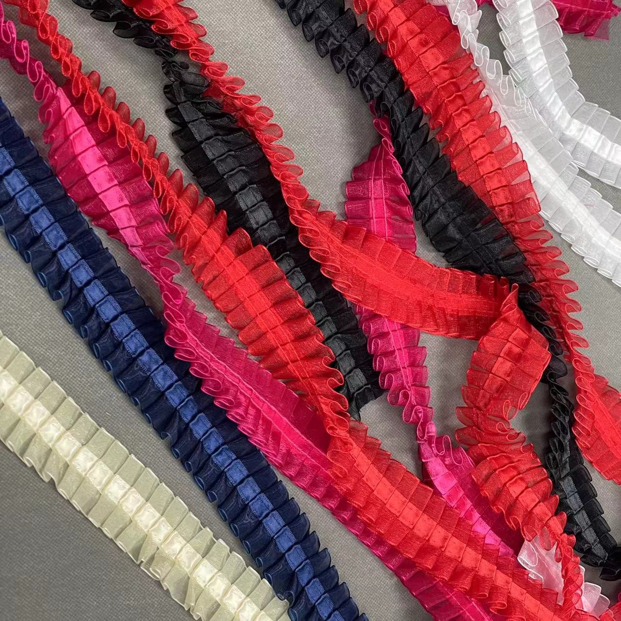 ZSY 3D Organza 4cm Ruffle Trim Bridal Lace Trim Pleated Trim for Wedding Dress Wedding Decoration & Supplies Lace Ribbon