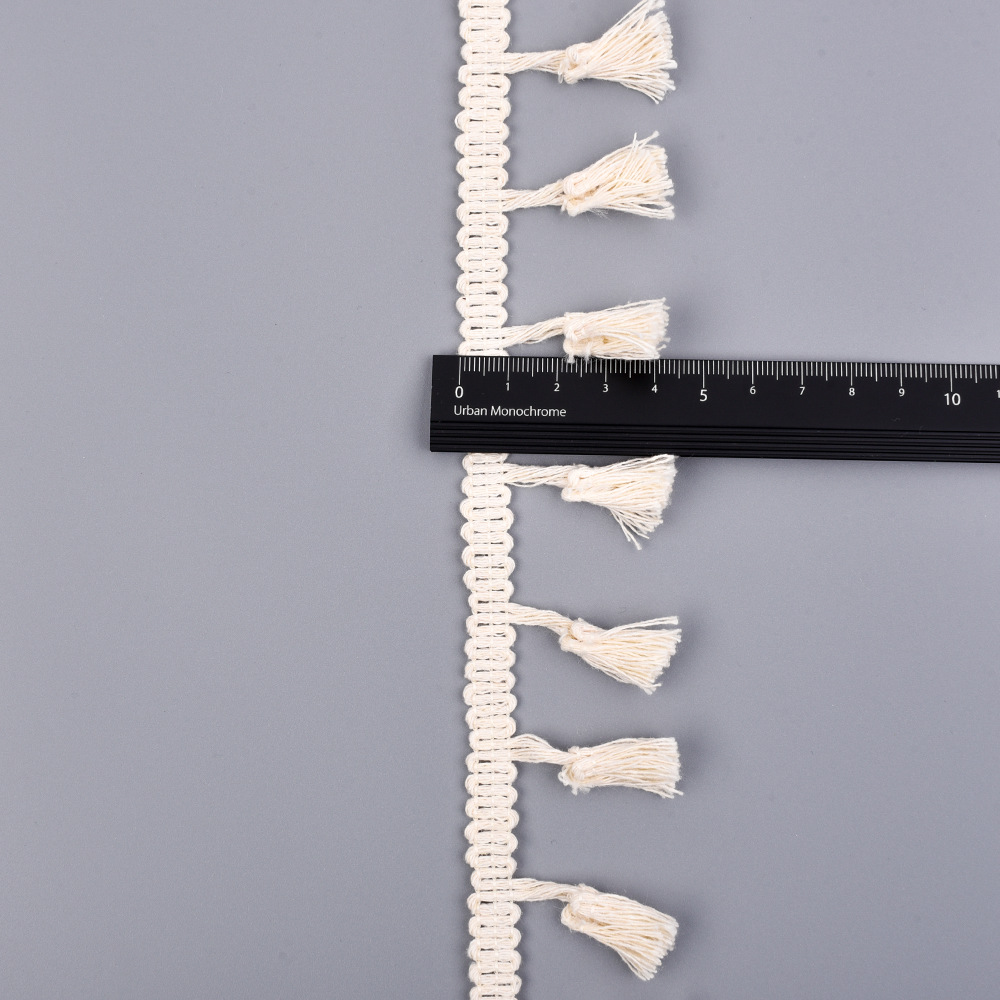 new design fringe ribbon polyester cotton crochet tassel fringe trim for curtain decoration