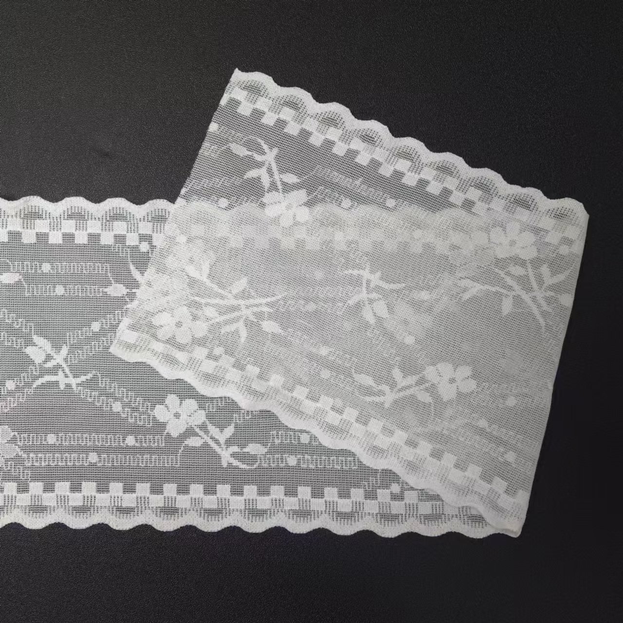 9.5 CM Custom Voile Nylon Spandex Tulle Lace Trim Fabric Elastic Ribbon Flowers Women's Elegant Bra Underwear Decoration