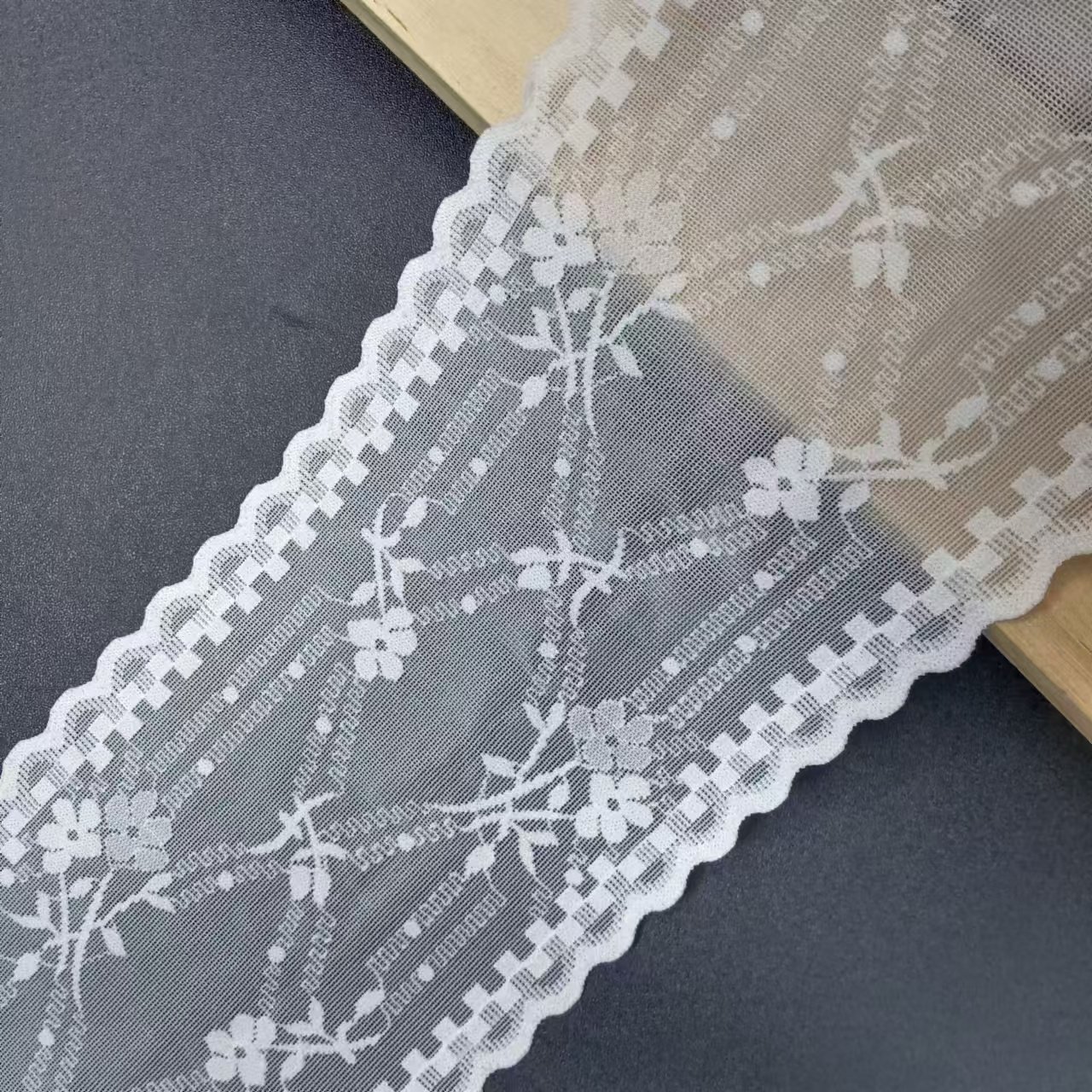 9.5 CM Custom Voile Nylon Spandex Tulle Lace Trim Fabric Elastic Ribbon Flowers Women's Elegant Bra Underwear Decoration