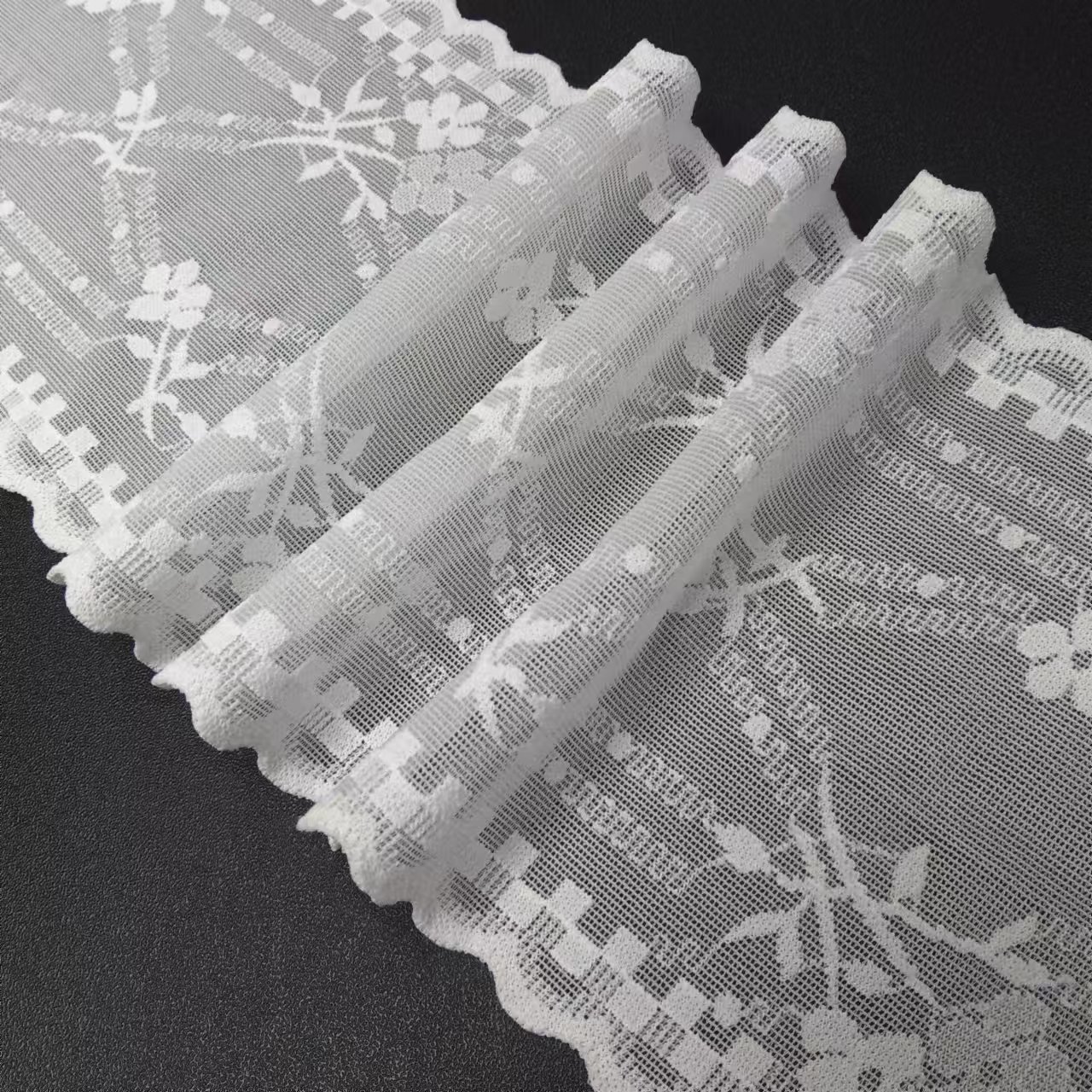 9.5 CM Custom Voile Nylon Spandex Tulle Lace Trim Fabric Elastic Ribbon Flowers Women's Elegant Bra Underwear Decoration
