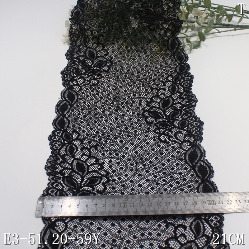 New design 90% nylon 10% Spandex Breathable lace Fabric stretch 19cm width bra soft lace trim for women