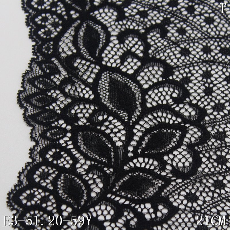New design 90% nylon 10% Spandex Breathable lace Fabric stretch 19cm width bra soft lace trim for women