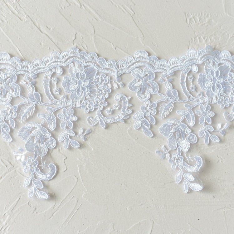 Colorful width 16 cm White Water Soluble Lace Trimming Guipure polyester corded Lace Trim for dress curtain