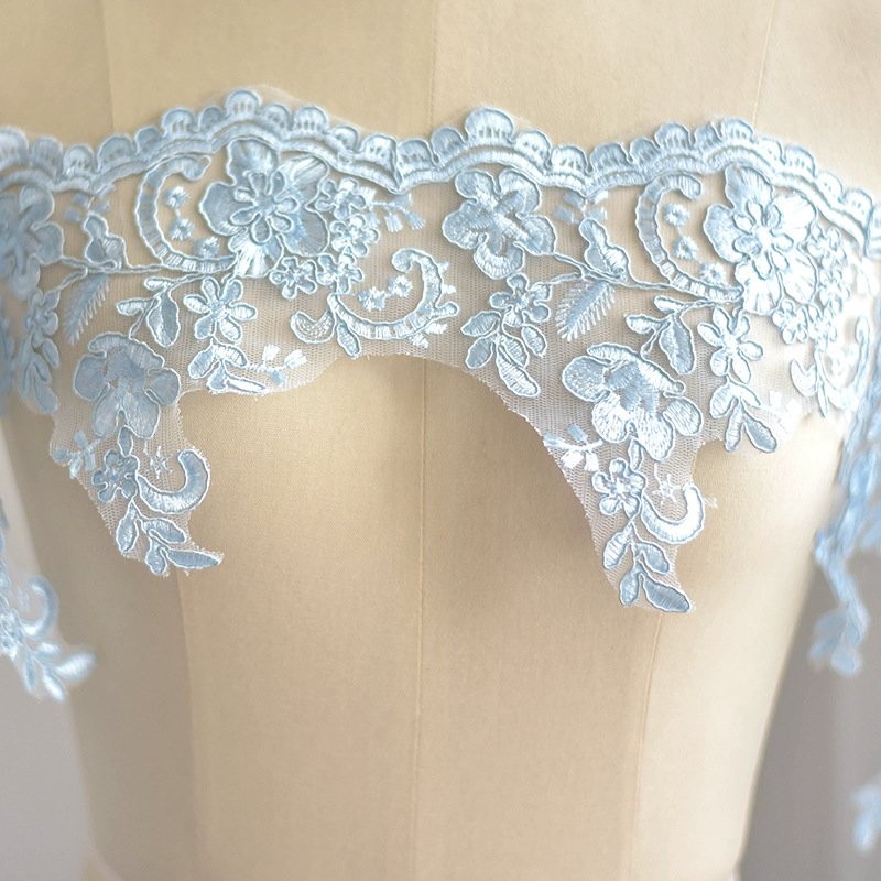 Colorful width 16 cm White Water Soluble Lace Trimming Guipure polyester corded Lace Trim for dress curtain