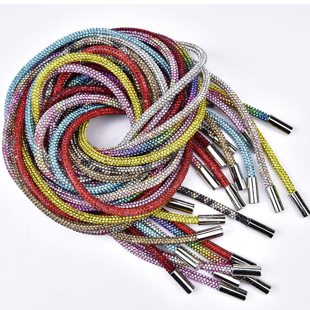 Round Rhinestone Rubber Hose Diamond Tube Trimming Jewelry Shoelace Crystal Drawstring Diy Trouser Hoodie Rope Clothing