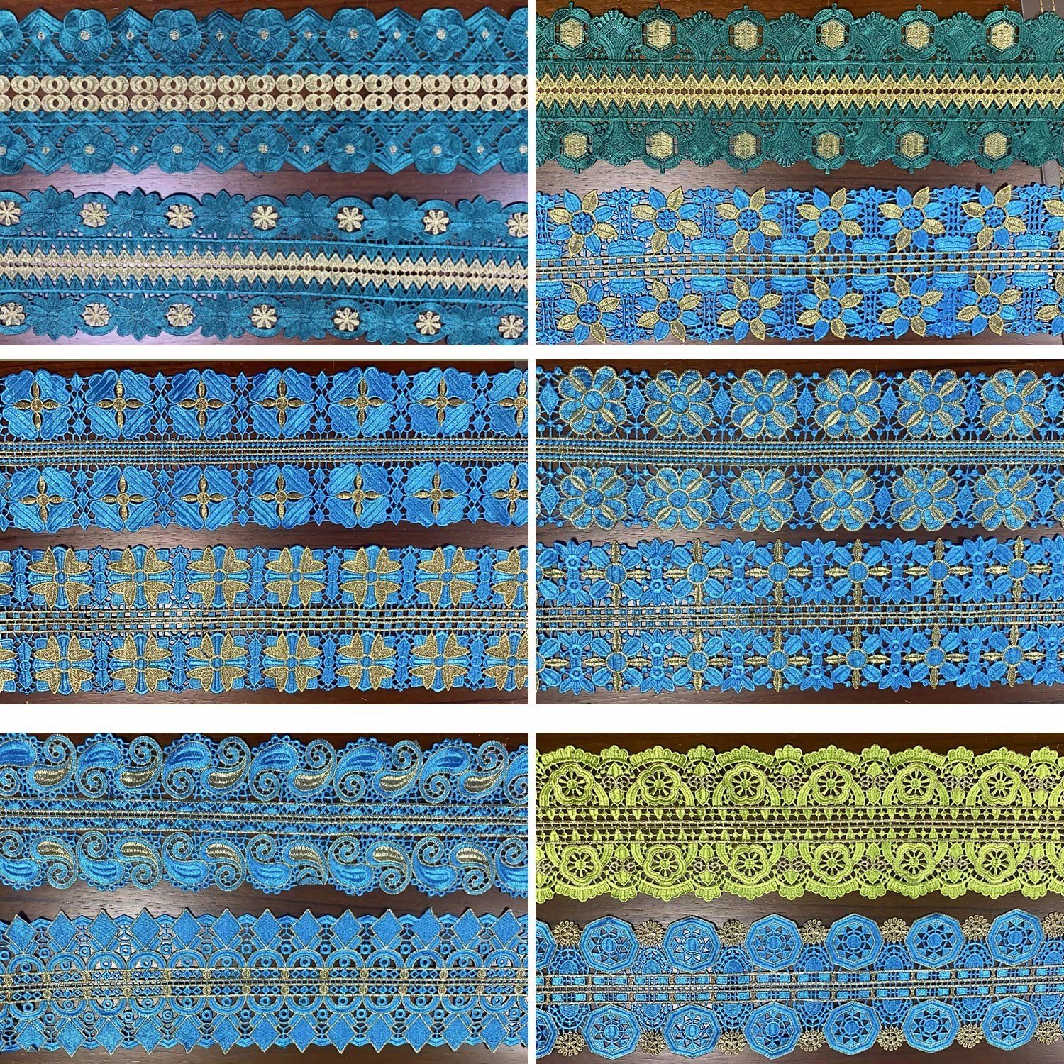 Two Face Stone Lace Trim Border Chemical Embroidery Lace