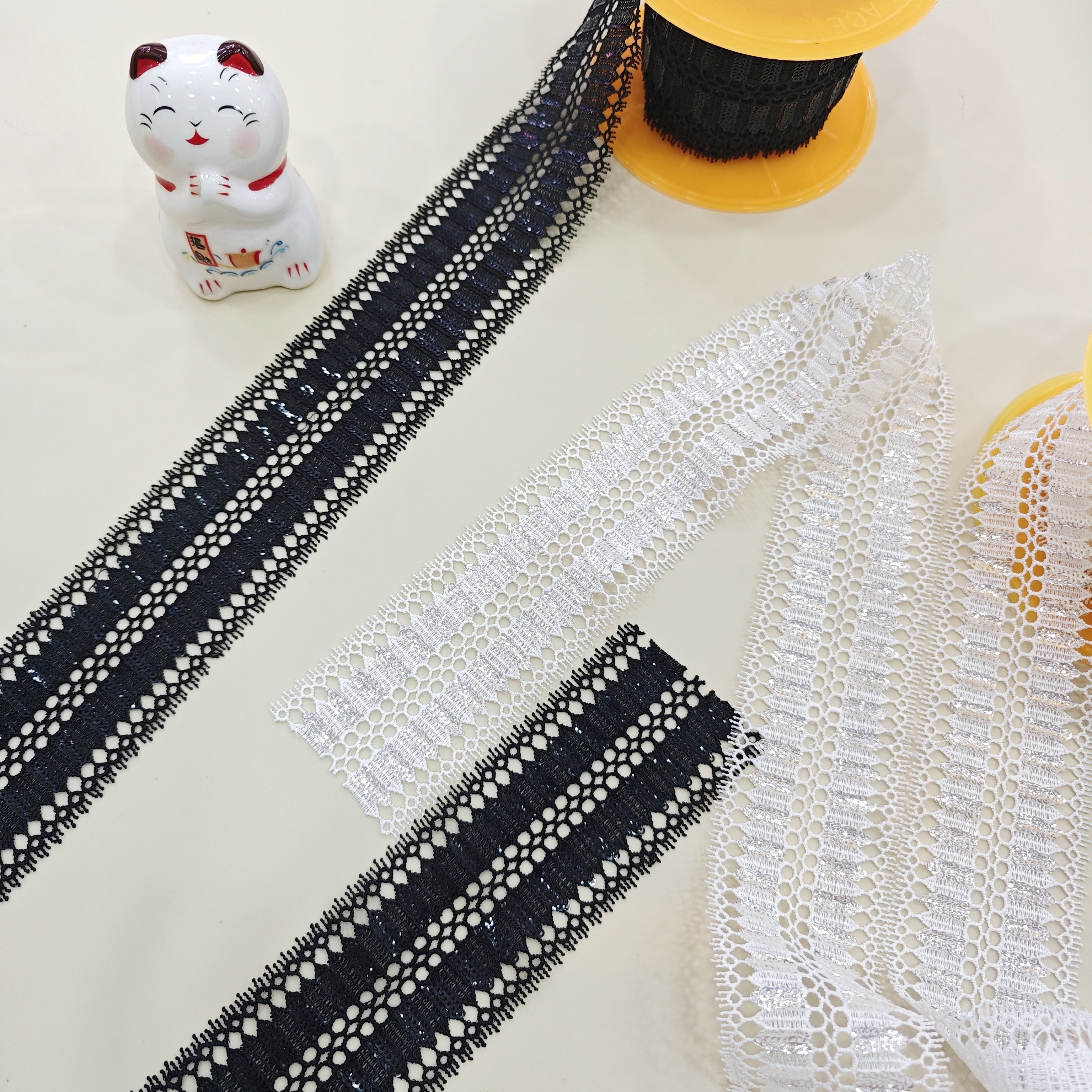 custom designer Decorative Water soluble lace classic guipure lace trim wired ribbon for dress